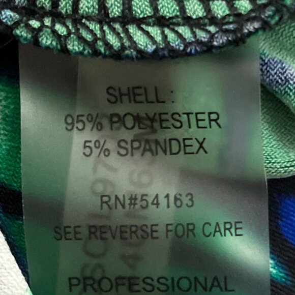 Calvin Klein Large L Blue Green Ikat Stretch Jersey Knit Sleeveless Shell Top - Picture 4 of 4